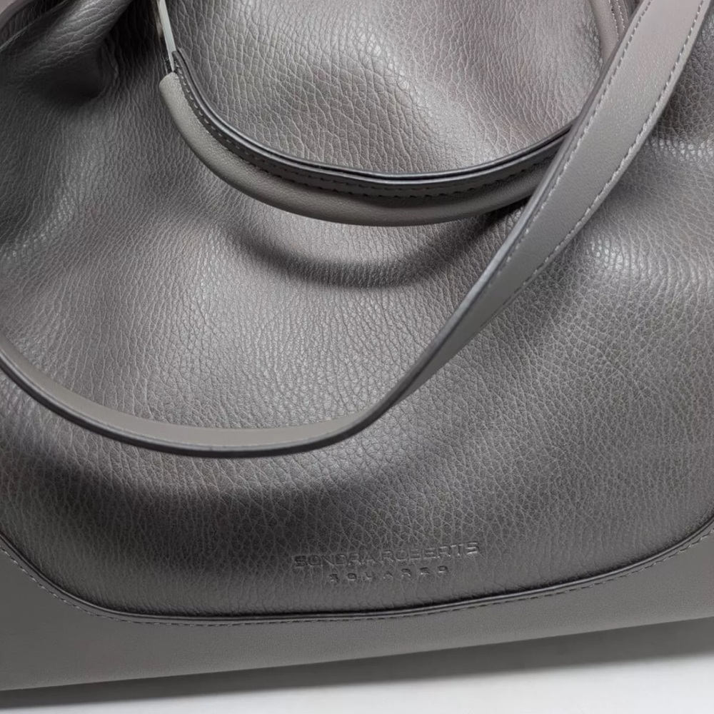 Sandra Darren Charcoal Leather Tote - Picture 6 of 6